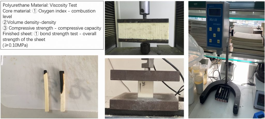 Laboratory Quality Testing of PU PUR PIR Polyurethane Sandwich Wall Panels