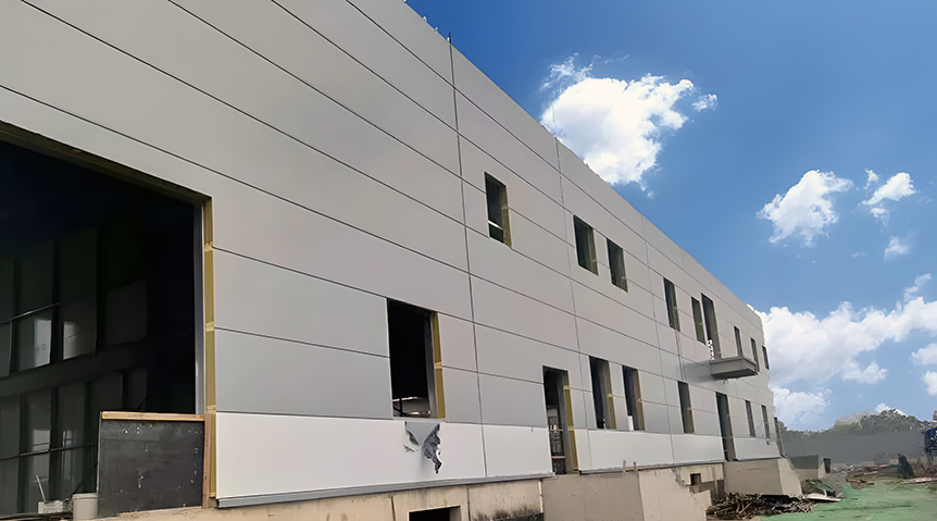 Rock Wool Exterior Wall Sandwich Panels Installation Site