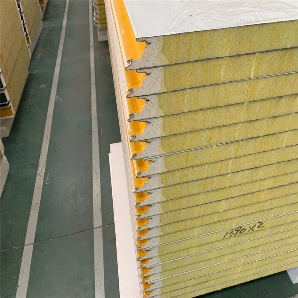 Industrial PU Sealing Fireproof Composite Rock wool Sandwich Panels (2)