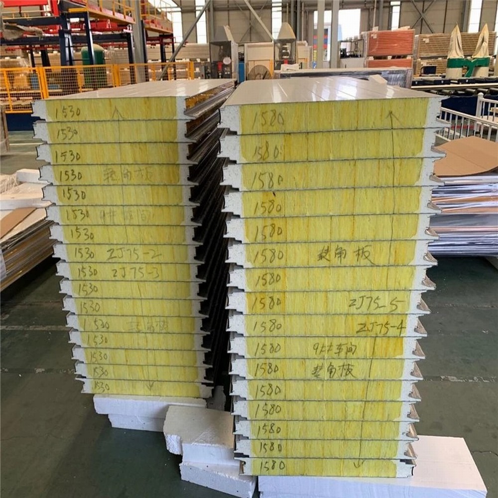 Industrial PU Sealing Fireproof Composite Rock wool Sandwich Panels (3)