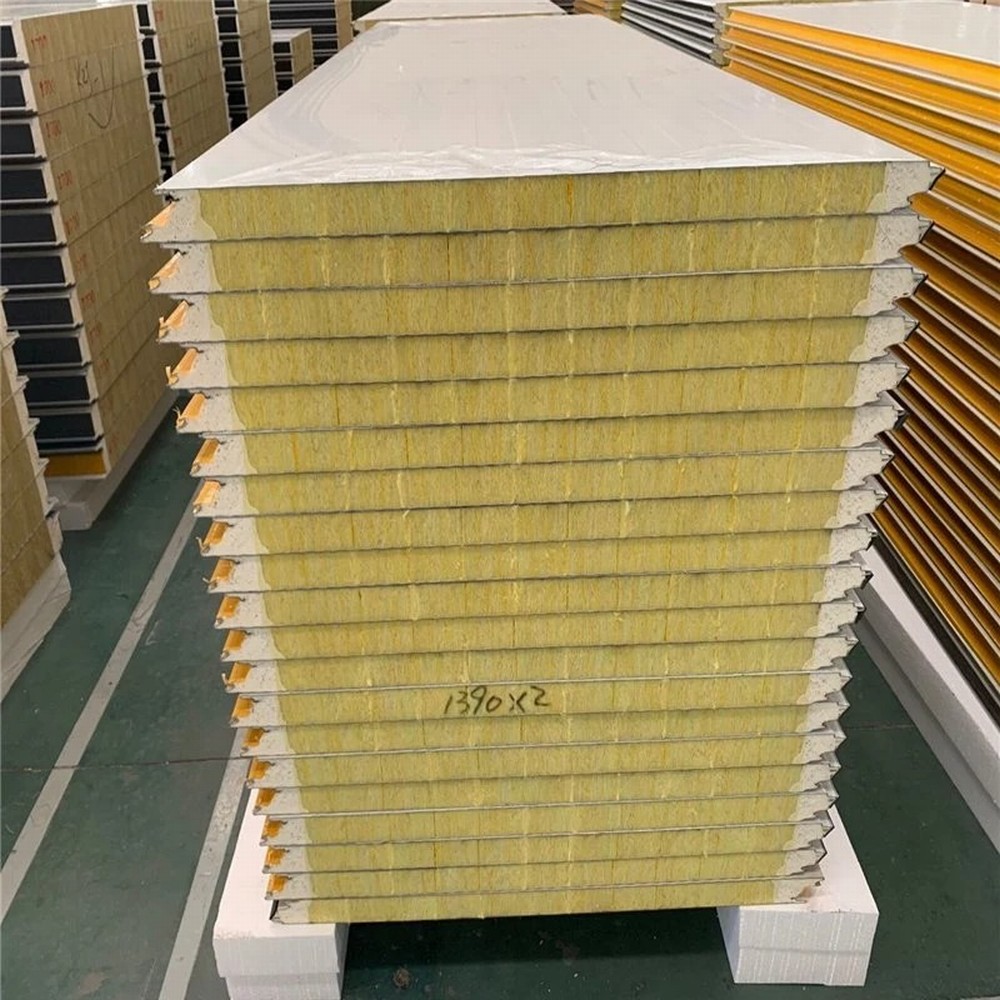 Industrial PU Sealing Fireproof Composite Rock wool Sandwich Panels (4)