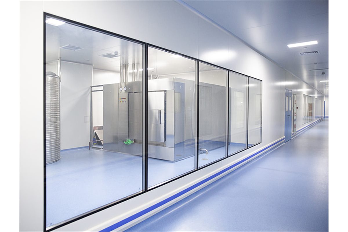 Double glazed flush cleanroom window sample