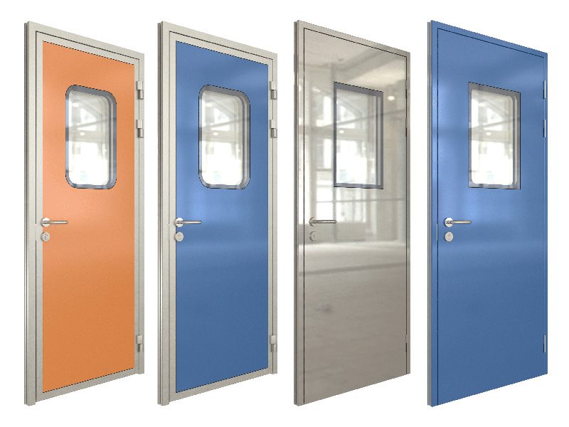 Clean room steel door colour and window options