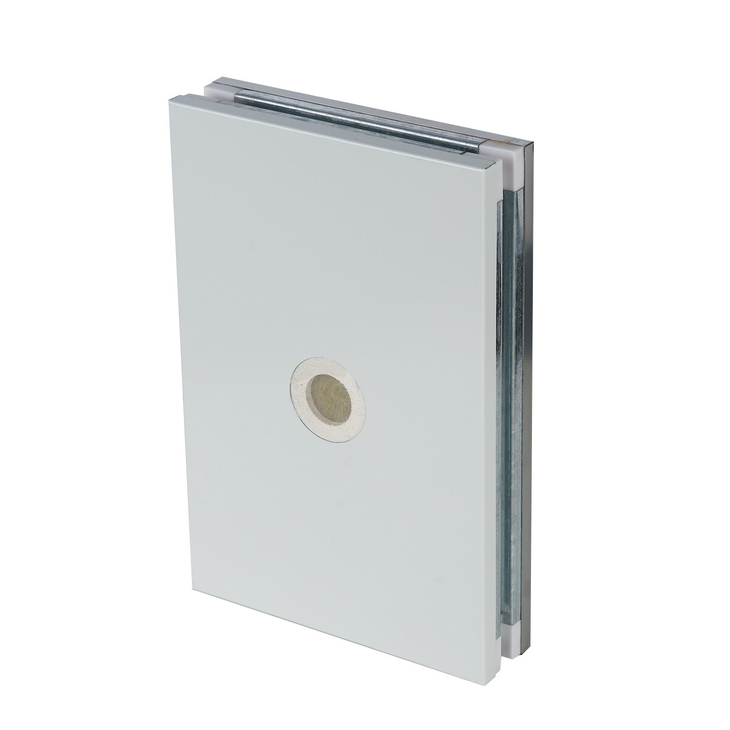 Glass Magnesium Rock Wool Handmade Cleanroom Panel vertical panel sample with visible mineral core