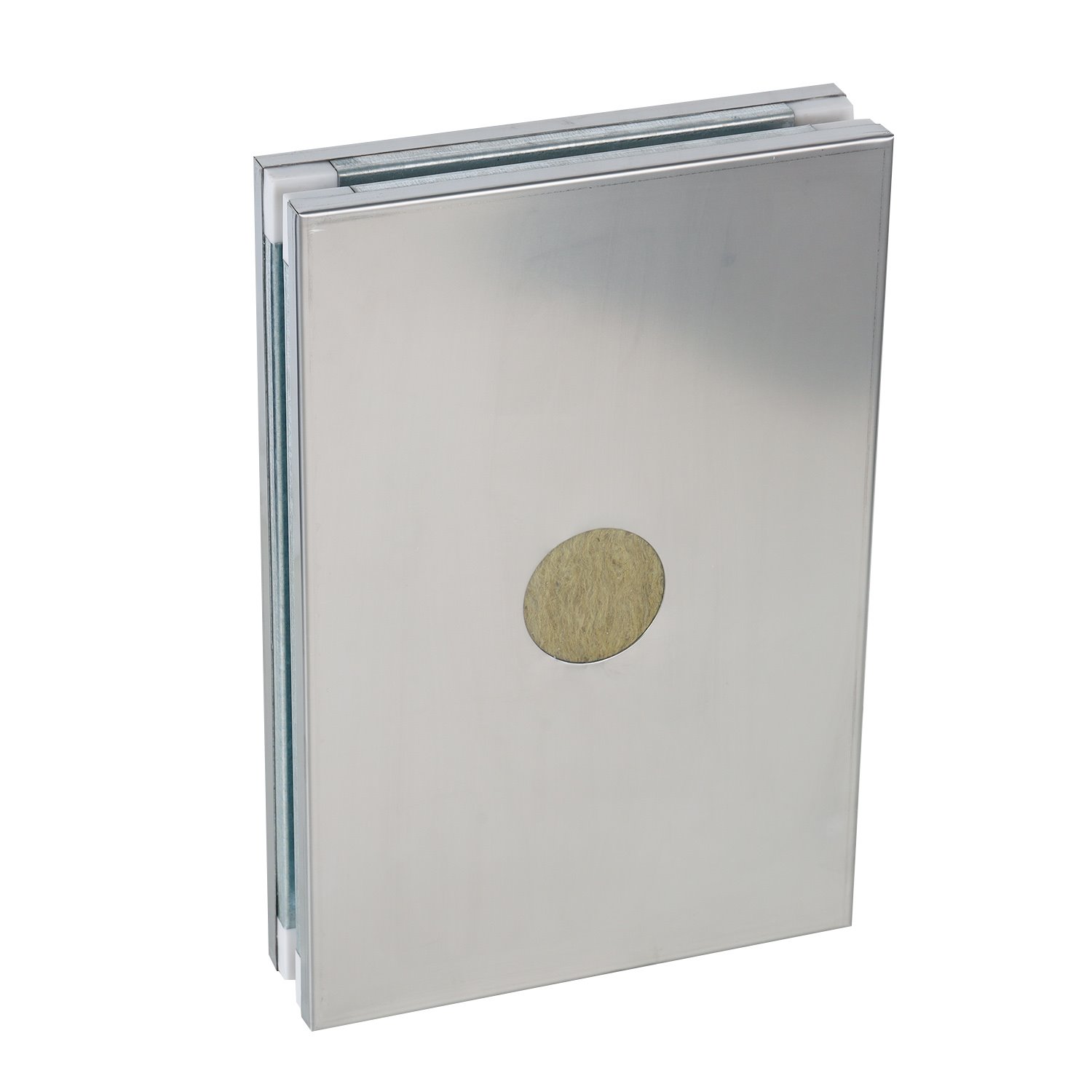 Gypsum Board Handmade Cleanroom Panel flat board core shown through inspection opening