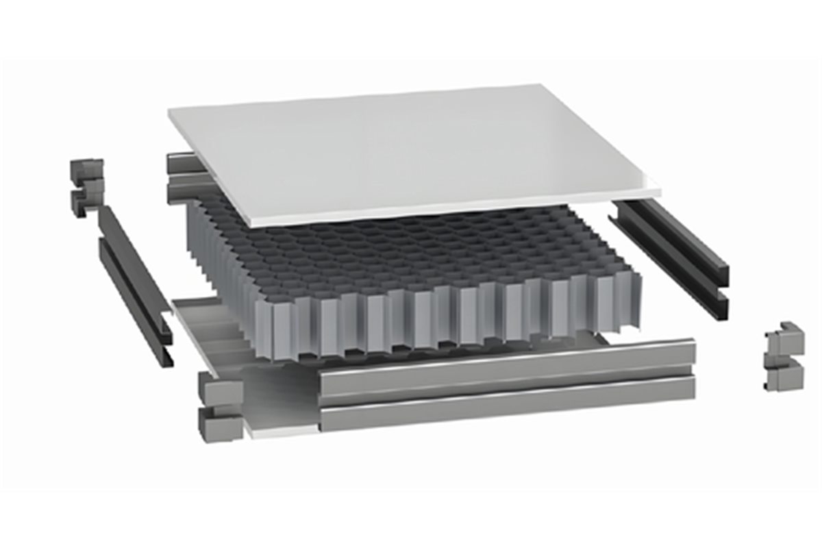 Manual gypsum composite panel exploded view