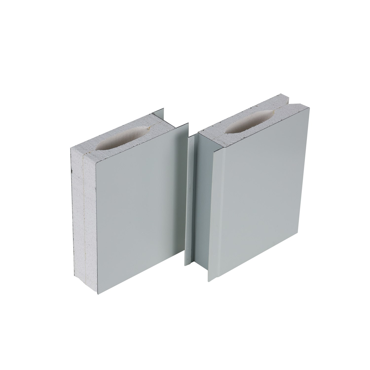 Magnesium Oxysulfide Mechanized Cleanroom Sandwich Panel formed joint and mineral core section