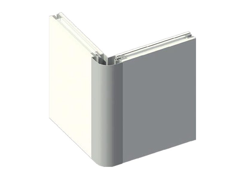 Clean room ceiling trim and service interface detail