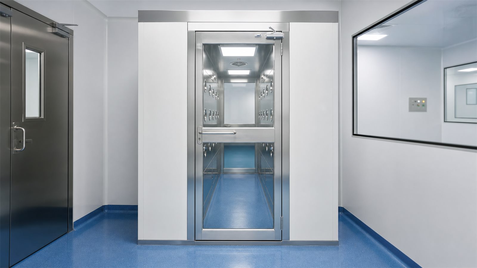 Personnel clean room air shower entrance booth