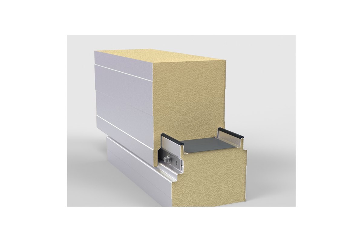 PU insulated cleanroom panel cutaway