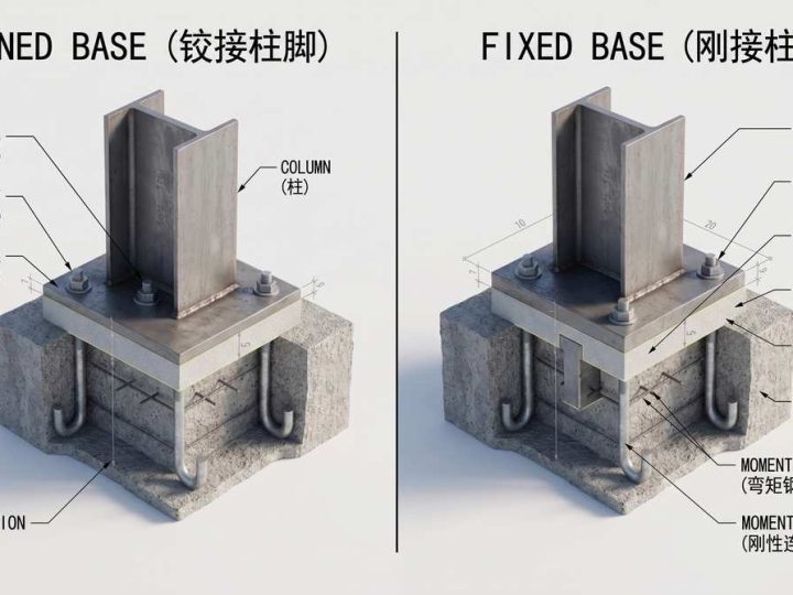 Steel Column Base Plate and Anchor Bolt Design: Pinned Base Detailing for PEB Structures