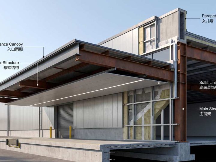 PEB Architectural Overhangs, Canopies (Types A-E) & Parapet Wall Engineering