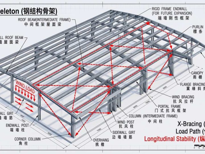 Wind Bracing System Design in PEB: Structural Load Transfer and Layout Rules