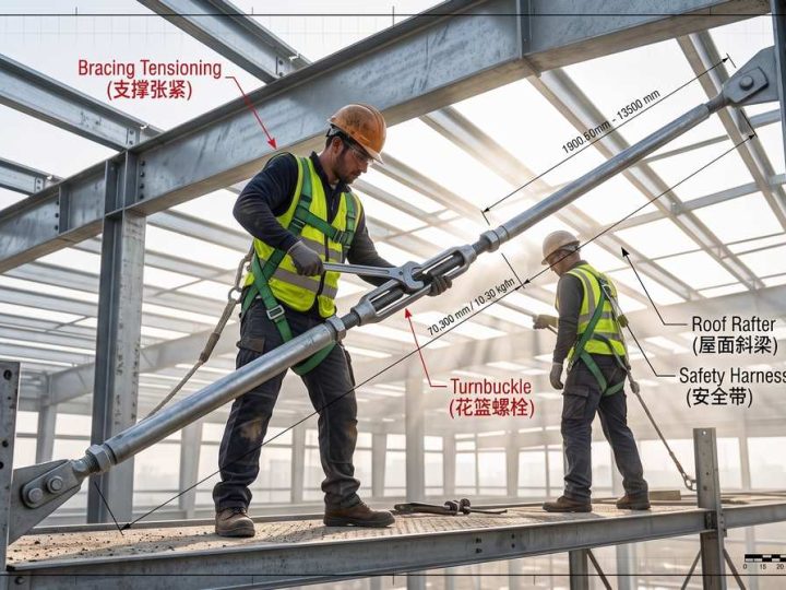Brace Rod Length Calculation & Installation: Turnbuckle Splicing for Long-Span Warehouses