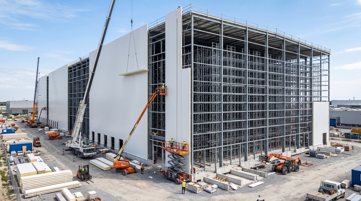 Distributeur réfrigéré en cours de construction