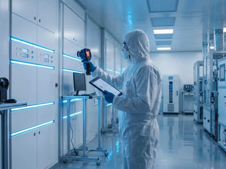 Engineer_inspecting_cleanroom_wall