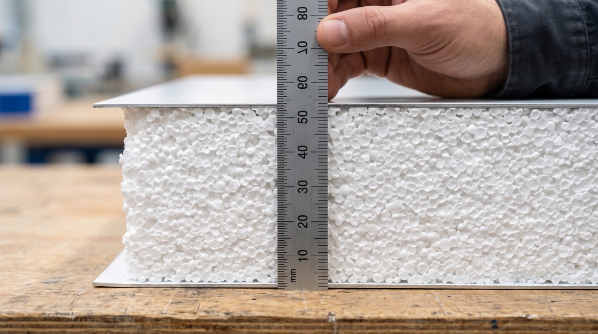 Measuring_EPS_sandwich_panel_thickness