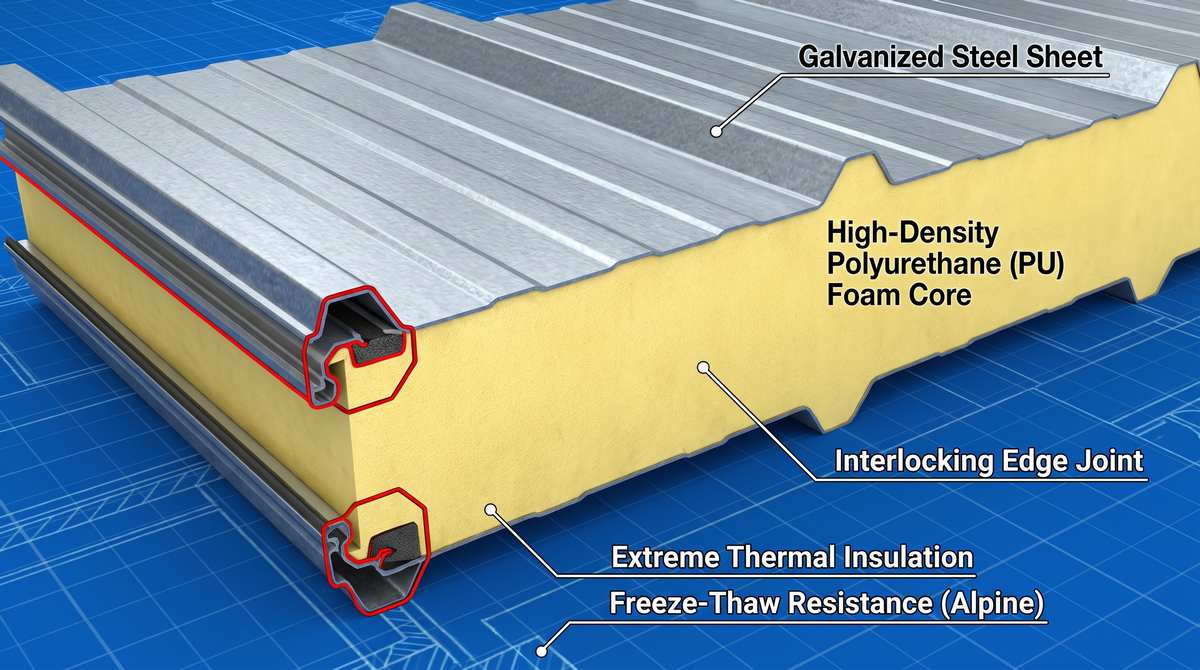 Polyurethane_composite_sandwich_Roofing Panel