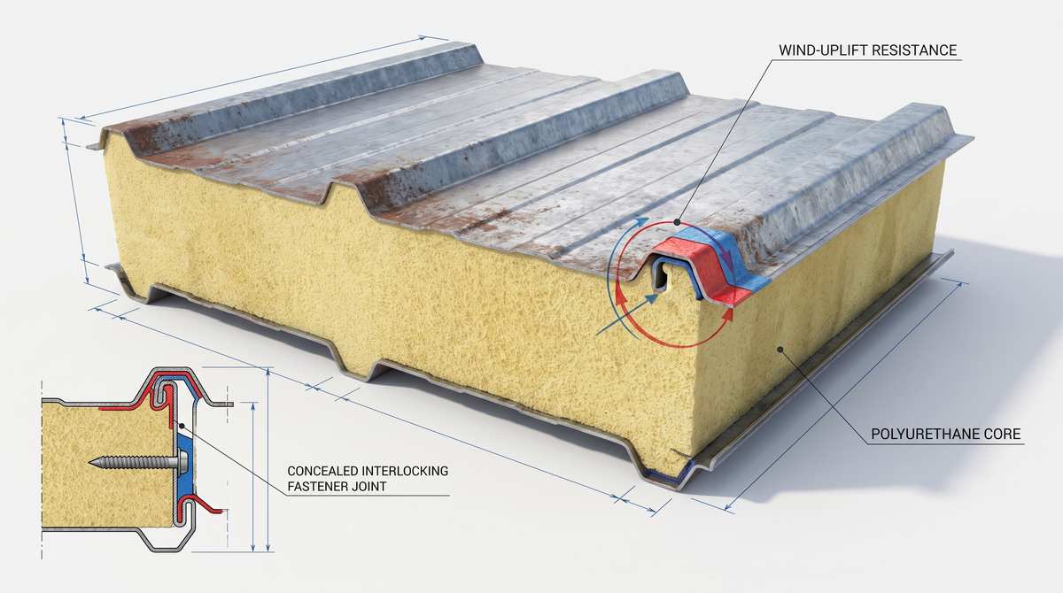 Polyurethane_metal_sandwich_roofing Panel