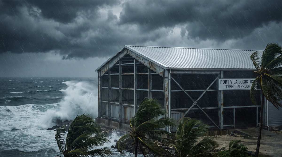 Vanuatu Super-Cyclones & Earthquakes: Surviving the Ring of Fire with Aerodynamic Steel Frames